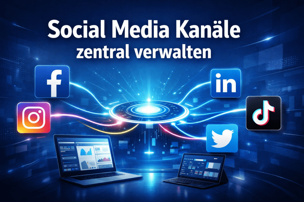 Social Media Kanäle zentral